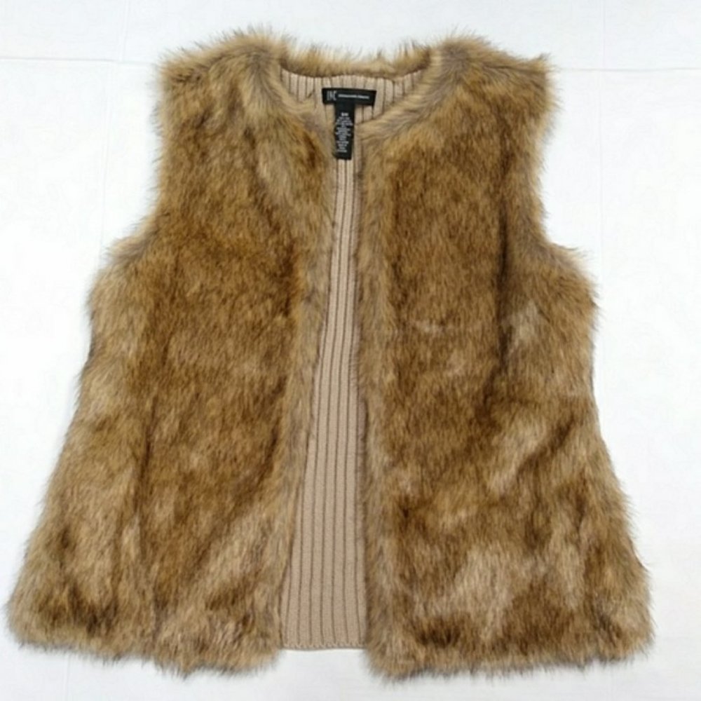 INC International Concepts Solid Knit Faux Fur M/L